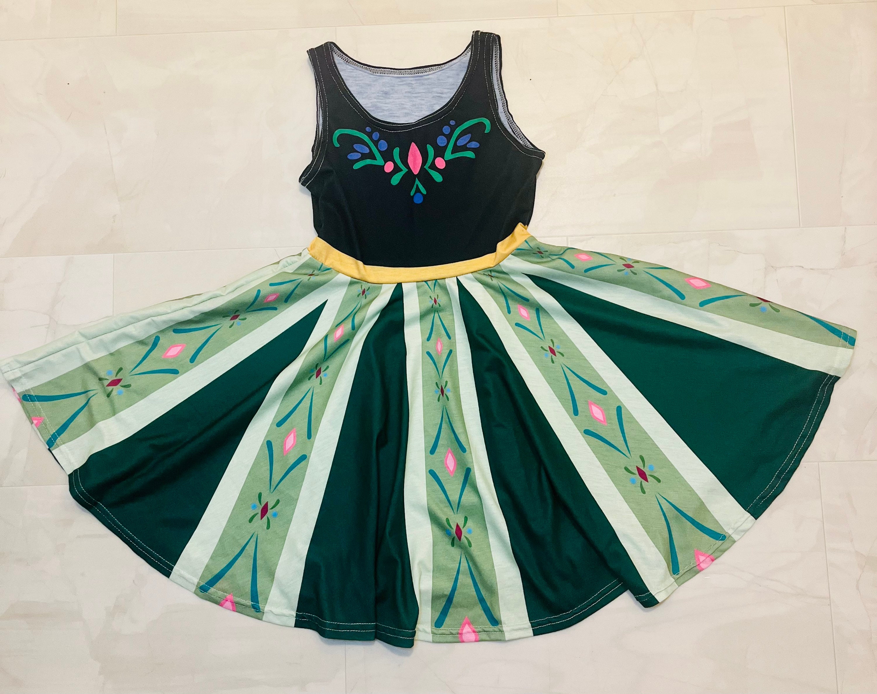 Anna Coronation Dress Frozen Dress Twirl Dress Halloween Disney Bounding Kid s Sleeveless Vest Dress Etsy Canada