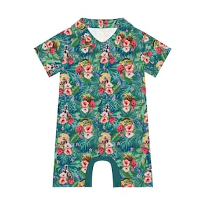 Das Kind Hawaii Print Strampler - Disney Bounding - Baby Kurzarm Knopf Strampler Overalls