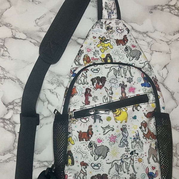 Disney Dogs - Disney Trip Bag - Disney Bounding - Sling Pack - Crossbody Bag - Disney Chest Bag