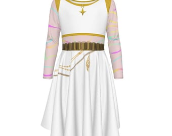 Disfraz de cosplay inspirado en el demonio Rumi - Vestido infantil de manga larga con volantes