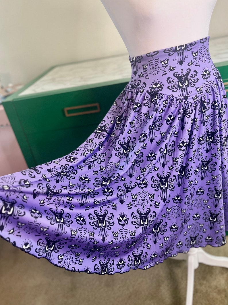 Haunted Mansion Midi Skirt Wallpaper Skirt Disney Bounding Women's Flared Midi Skirt image 1
