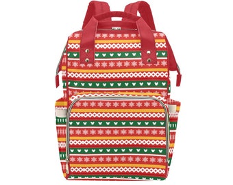 Disney Christmas Pattern Backpack - Disney Baby Diaper Bag - Disney Trip Backpack - Disney Holiday