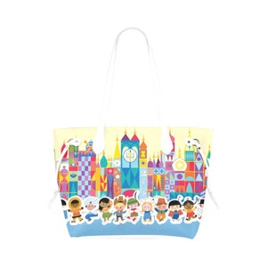 It&#39;s a Small World Purse/Tote - Disney Purse- Disney Shoulder Handbag - Tote - Canvas Shoulder Bag