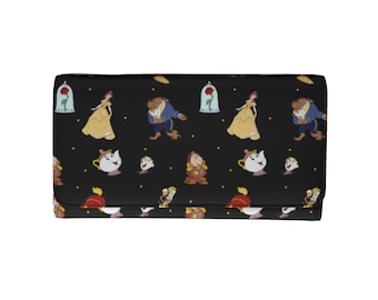 Beauty and the Beast Wallet - Disney - Foldable Wallet - Gift