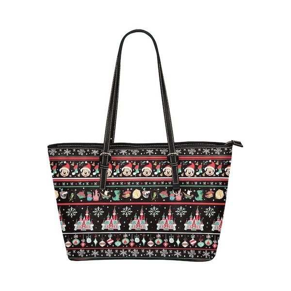 Weihnachtsparks- Disney Geldbörse- Disney Schulterhandtasche - Tote - PU-Leder Umhängetasche