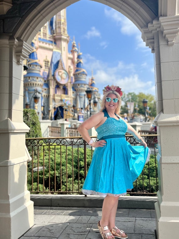 Blue Topaz & Blue Striped Large Bow Shirt Dress (Only $21!)