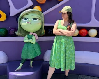 Disgust Inside Out Disney Bounding Cosplay Women's Midi