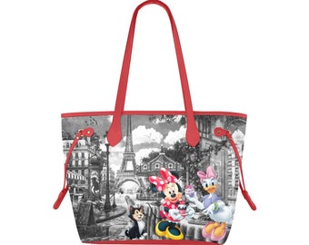 Minnie y Daisy Cupcakes en París - Disney Purse- Disney Shoulder Handbag - Minnie Bag - Purse- Tote - Canvas Shoulder Bag