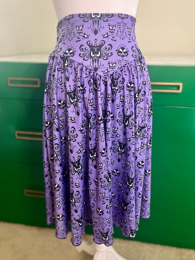 Haunted Mansion Midi Skirt Wallpaper Skirt Disney Bounding Women's Flared Midi Skirt image 2