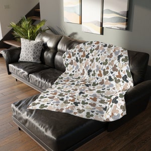 Disney Mickey Confetti Neutral Palette- Disney World Icons- Velveteen Plush Blanket - One or Two Sided Print