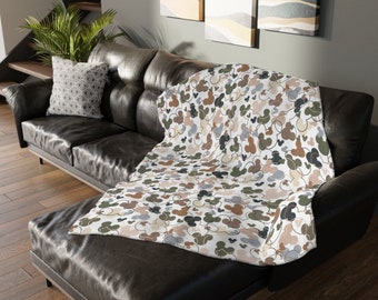 Disney Mickey Konfetti Neutral Palette - Disney World Icons - Samtige Plüschdecke - One or Two Sided Print