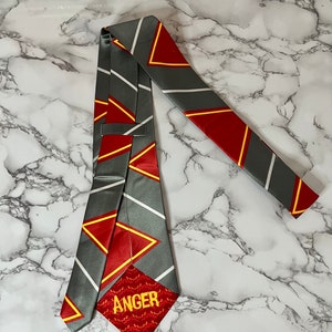 Anger Tie - Inside Out Cosplay - Disney Costume - Disney Bounding - Adult Tie