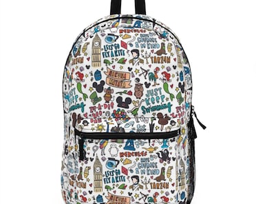 Disney Movie Doodle Backpack Disney Backpack School Backpack Bookbag Etsy