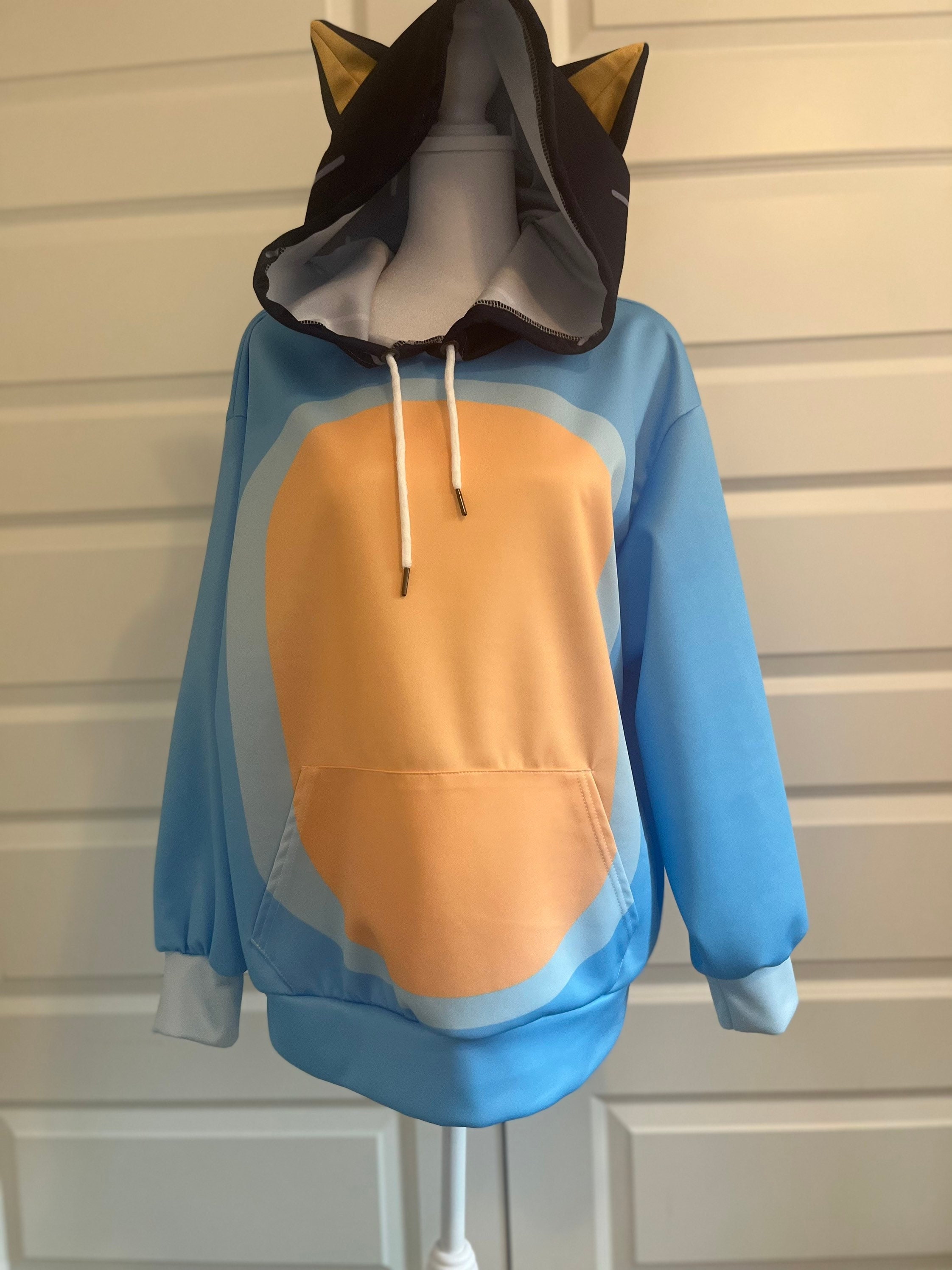 Blue Dad Costume Hoodie - Halloween - Adult Hoodie With Decorative Dog or Cat Ears