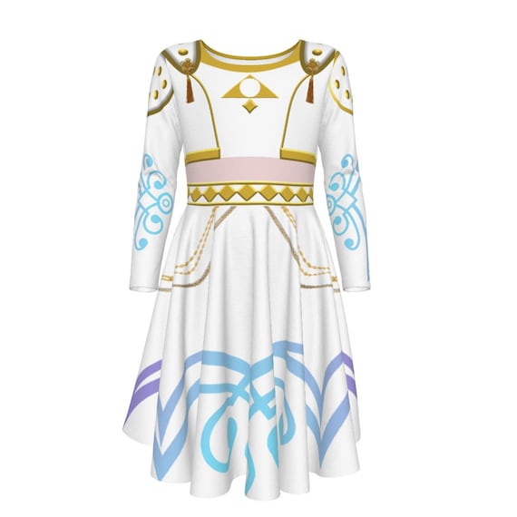rumi demon hunter long sleeve twirl dress rumi demon hunter long sleeve twirl dress Rumi Cosplay Costume GOLDEN from Demon Hunters