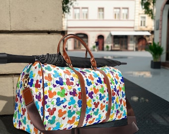 Mickey Rainbow Confetti Duffel Bag - Disney Trip Bag - Disney Travel Bag