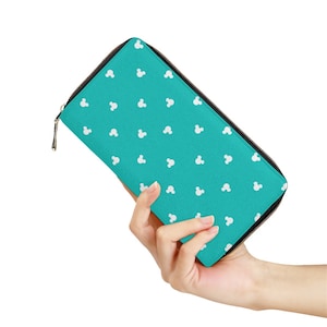 Teal Mickey Mouse Wallet - Disney  - Zipper Wallet - Mini Purse