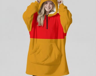 Pooh - Disney - Adult Fleece Plush Oversized Hoodie Blanket With Decorative Ears