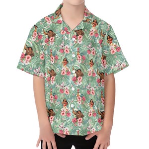 Moana Hawaiian Shirt - Disney Bounding - O&#39;hana - Aulani - Kid&#39;s Hawaiian Vacation Shirt