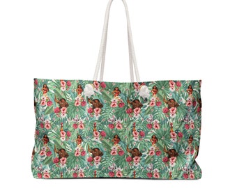 Moana Hawaiian Print Large Weekender Tote - 'Ohana Tote - Disney Tote - Aulani - Bolsa de fin de semana
