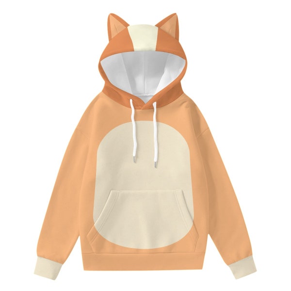 Orange Little Sister Hoodie Costume - Halloween - Cosplay - Disney Bounding Adult Hoodie With Dog or Cat Ears