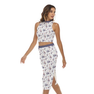 Disney Cruise Crop Top and Skirt set - Disney - Disney Bounding - Women&#39;s Crop Top and Skirt with Split