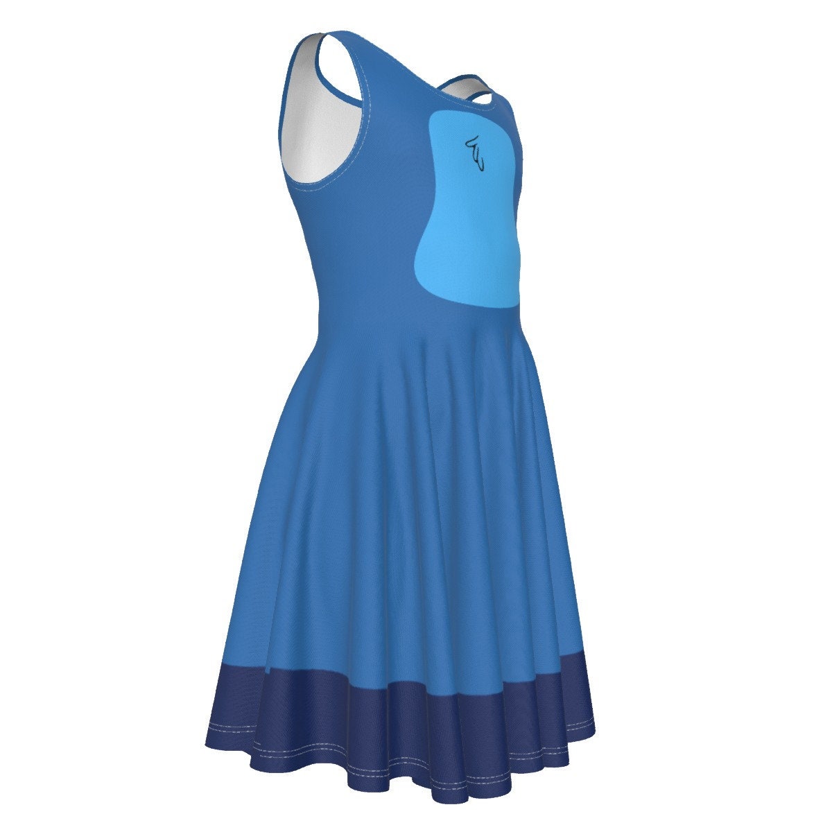 black blue dress amazon White and Blue Floral Maxi Prom Dress with Ruffles – Lua Boutique main image 0