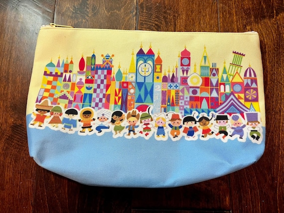 JXGZSO Kosmetiktasche „It's A Small World“ – Magic Kingdom Design, Wasserdicht, 23x17x5 Cm