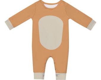 Orange Little Sister  - Baby Sister -  Baby's Long Sleeve Romper