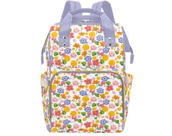 Mochila floral de Minnie Mouse - Flor y jardín - Epcot - Bolsa de pañales - Mochila de viaje de Disney