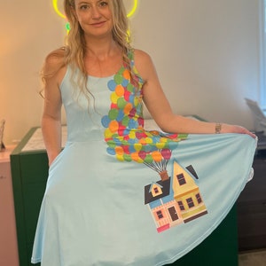 UP Inspired - House with Balloons - Women&#39;s Skater or Midi Dress - Pockets