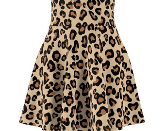 Hidden Mickey Leopard Print Skirt-  Animal Kingdom Skirt- Disney Skirt - Women's Skater Skirt