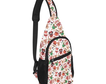 Christmas Treats Chest Bag - Disney Trip Bag - Disney Bounding - Sling Pack - Crossbody Bag - Disney Chest Bag