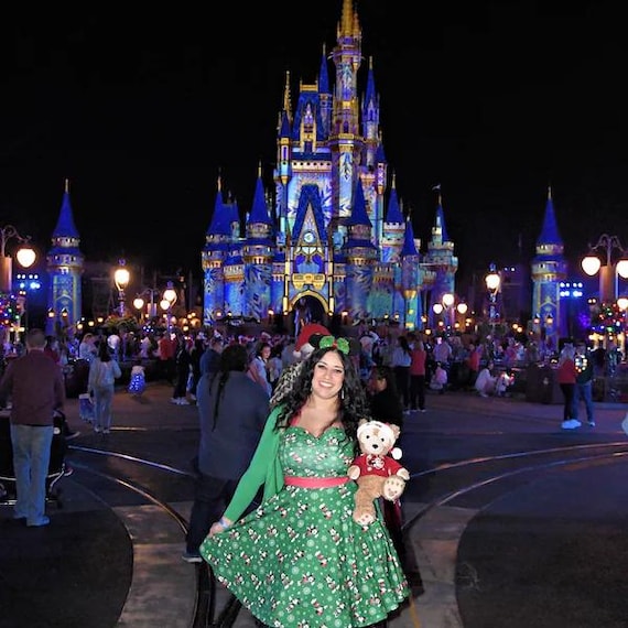 women's disney christmas dress Mickey and Minnie Snowflake - Bounding - Dapper Days - Halter Dress - Holiday Dress - With POCKETS! With Mickey shaped peppermints