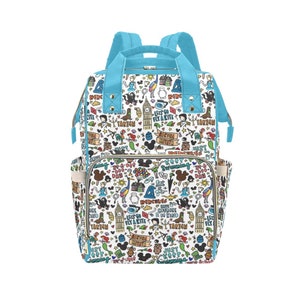 Disney Movie Doodles Backpack - Disney Doodles Diaper Bag - Disney Trip Backpack