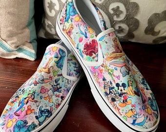 Disney Character Shoes - Disney Bounding - Rainbow - Women's Slip On Sneakers