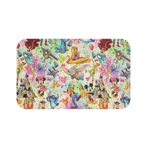 Disney Character Bath Mat - Rainbow Bath Mat - Disney Bathroom Decor - Disney Bath Mat