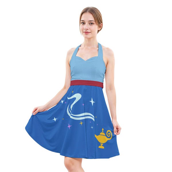 Genie Lamp Halter Dress - Disney Bounding - Aladdin - Dapper Days - Halloween - Costume - Women's Halter Dress with POCKETS!