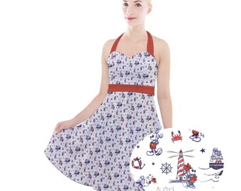 Disney Cruise Halter Dress - Disney Bounding - Dapper Days - Women's Halter Dress