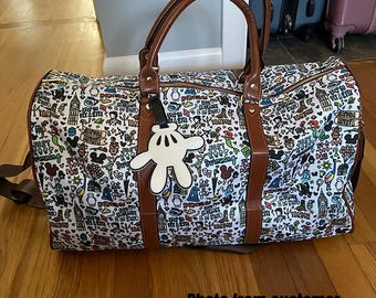 Bolsa de lona Disney Doodle - Bolsa de viaje Disney - Bolsa de crucero - Bolsa de viaje Disney - Regalo para fans de Disney