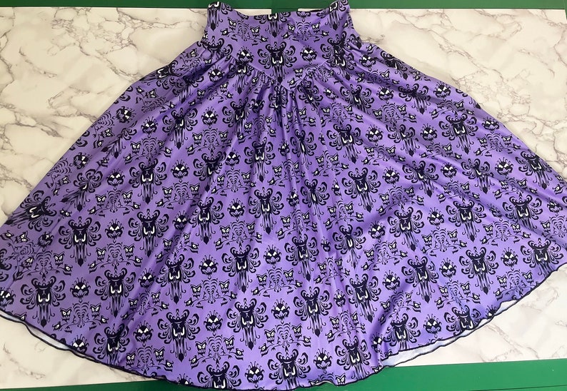 Haunted Mansion Midi Skirt Wallpaper Skirt Disney Bounding Women's Flared Midi Skirt image 3