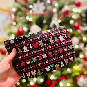 Disney Weihnachts-Leckerli-Muster - Disney Reisetasche - Mickey Maus Beutel - Disney Reißverschlusstasche