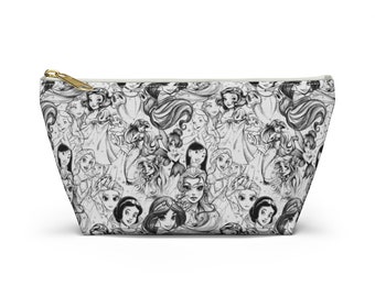 Princess Sketches  - Princess Pouch - Disney-Zipper Accessory Pouch
