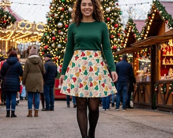 Mickey Christmas Ornaments Skirt-  Disney Bounding Christmas Skirt - Women's Skater Skirt