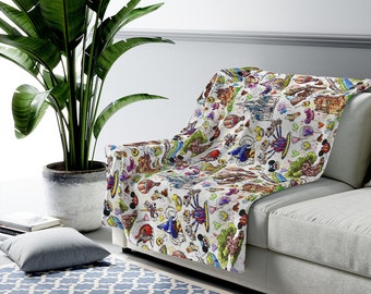 Disney World Landmarks - Disney World Icons- Manta de felpa de terciopelo