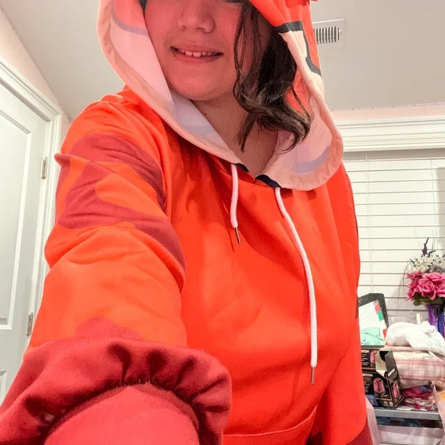 Red panda hoodie with ears sale