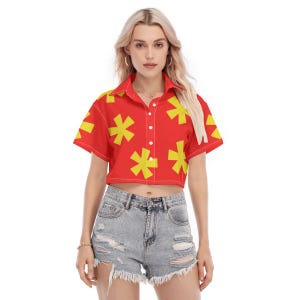 Dale - Rescue Rangers - Disney Bounding - Camiseta corta de manga corta con cuello en V para mujer