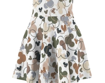 Neutral Mickey Ear Confetti Skirt-  Disney Skirt - Women's Skater Skirt