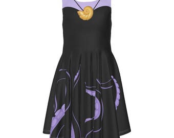 Ursula Costume Dress - The Little Mermaid Disney Bounding - Halloween - Kid's Sleeveless Twirl Dress
