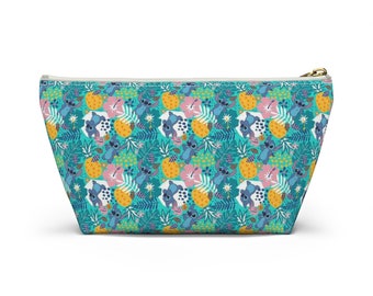 Stitch Hawaiian Pouch  - Lilo and Stitch Pouch - Disney - Zipper Accessory Pouch